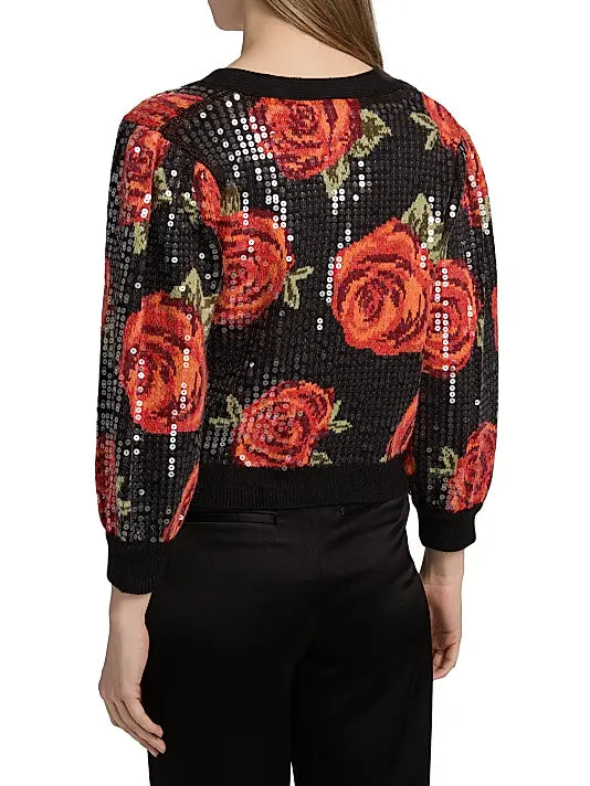 Latin Rose Sequin Cardigan