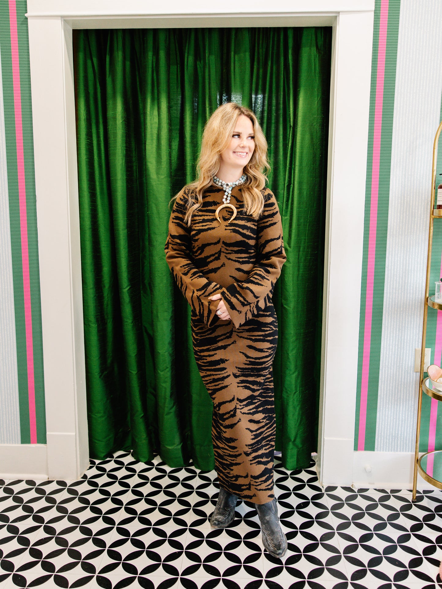 Zoi Zebra Knit Dress