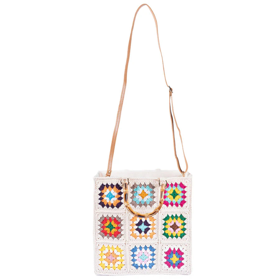 Rainbow Macrame Tote