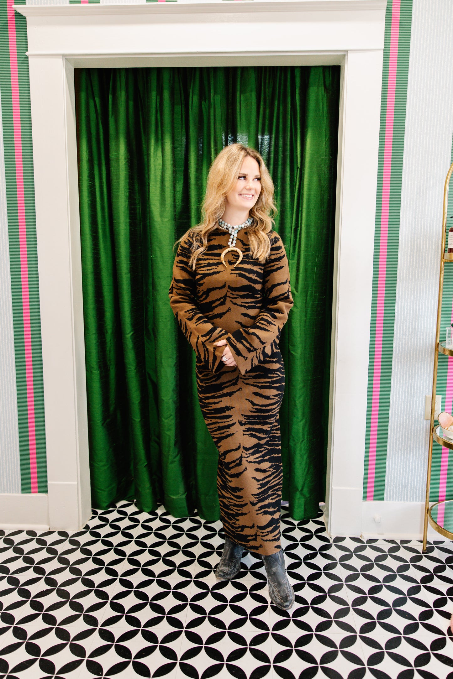 Zoi Zebra Knit Dress