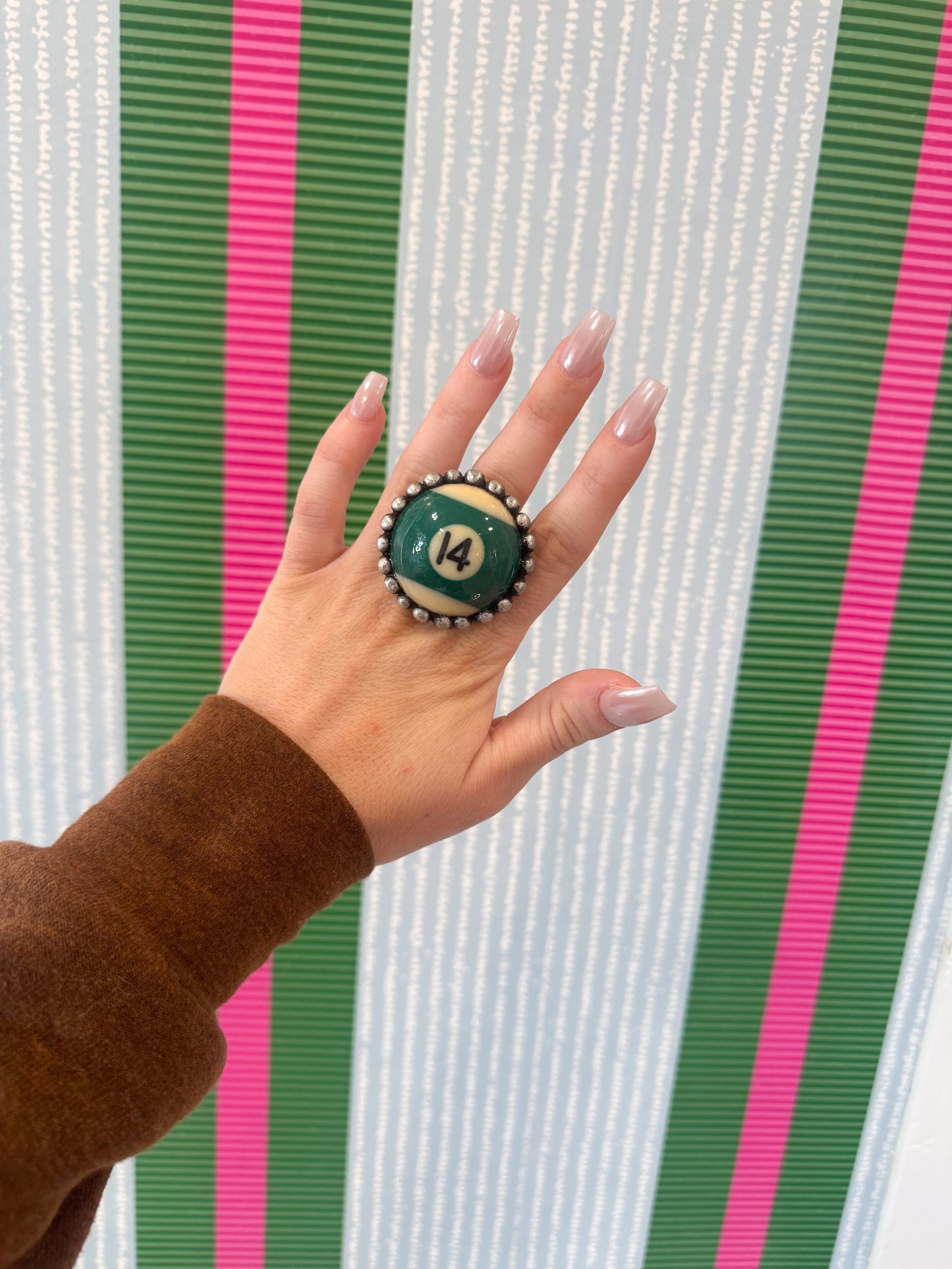 Green 14 Pool Ball Ring