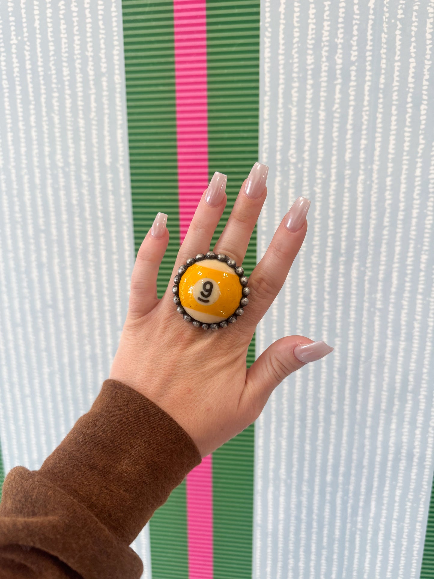 Yellow 9 Pool Ball Ring