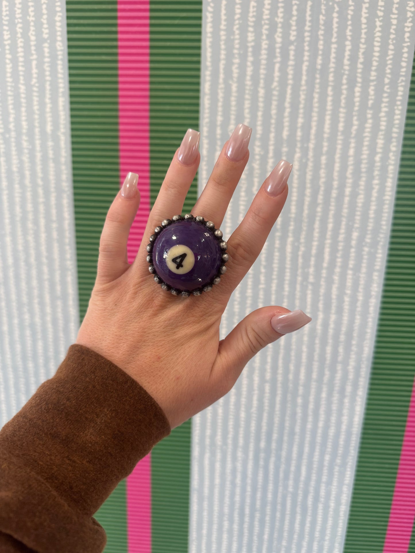 Purple 4 Pool Ball Ring