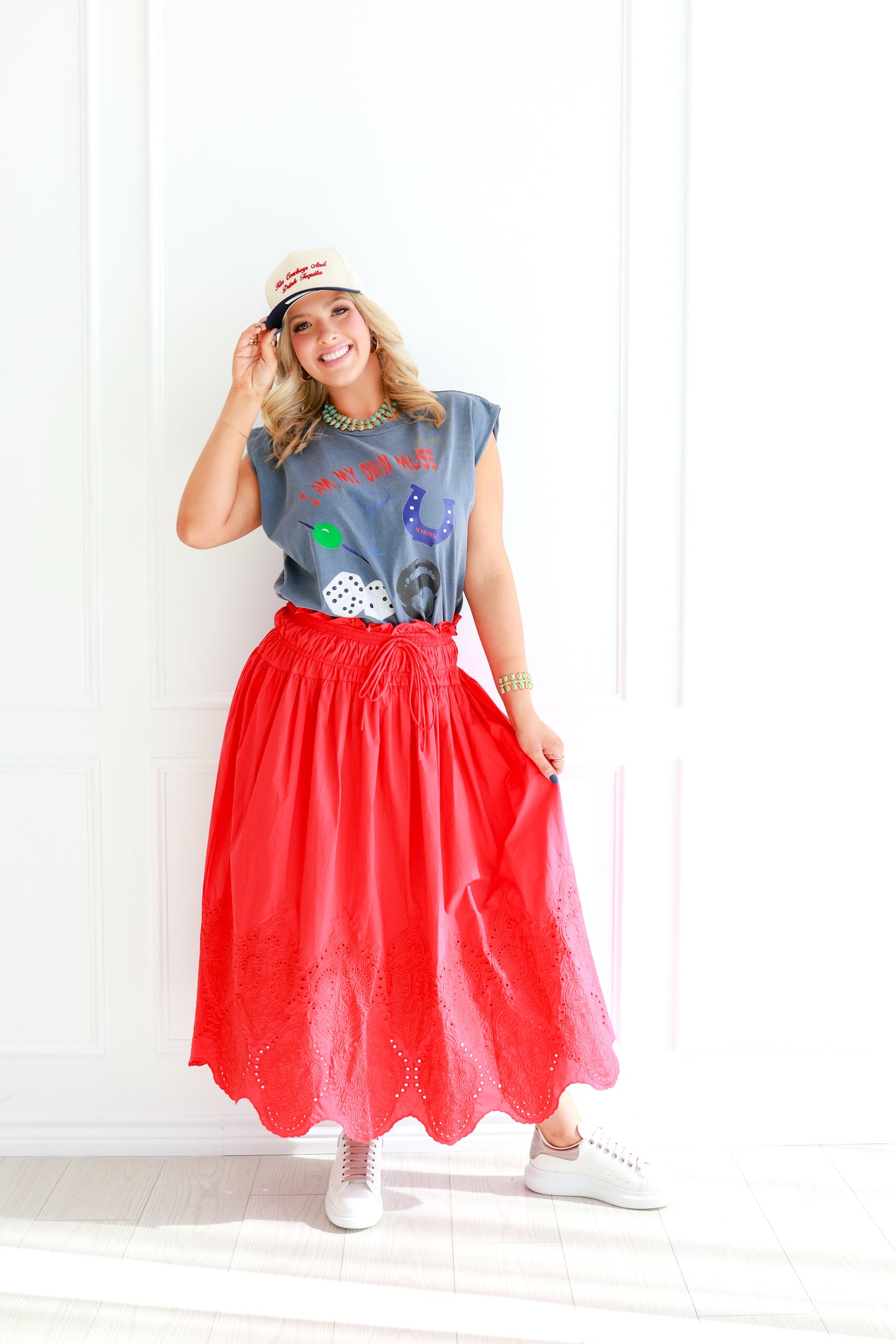 Margot Red Skirt