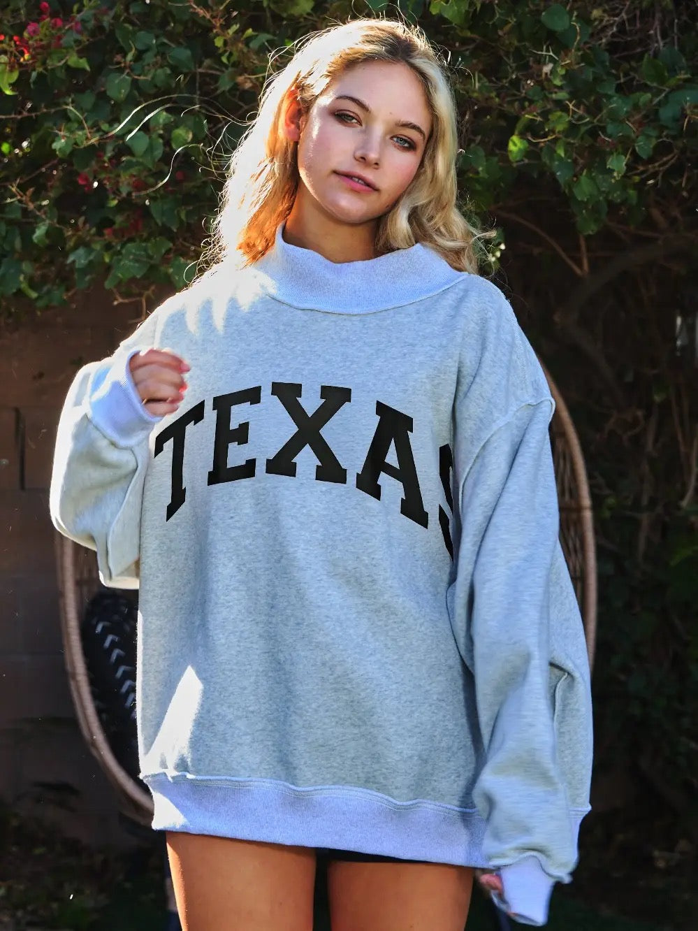 TEXAS Mock Neck Sweatshirt