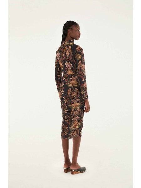Berry Garden Tulle Midi Dress
