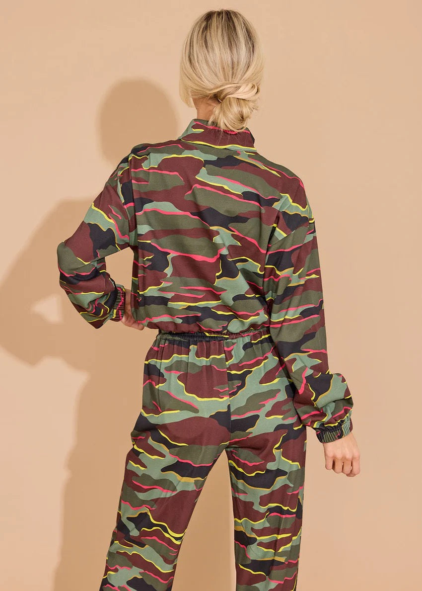 Frankine Neon Camo Top