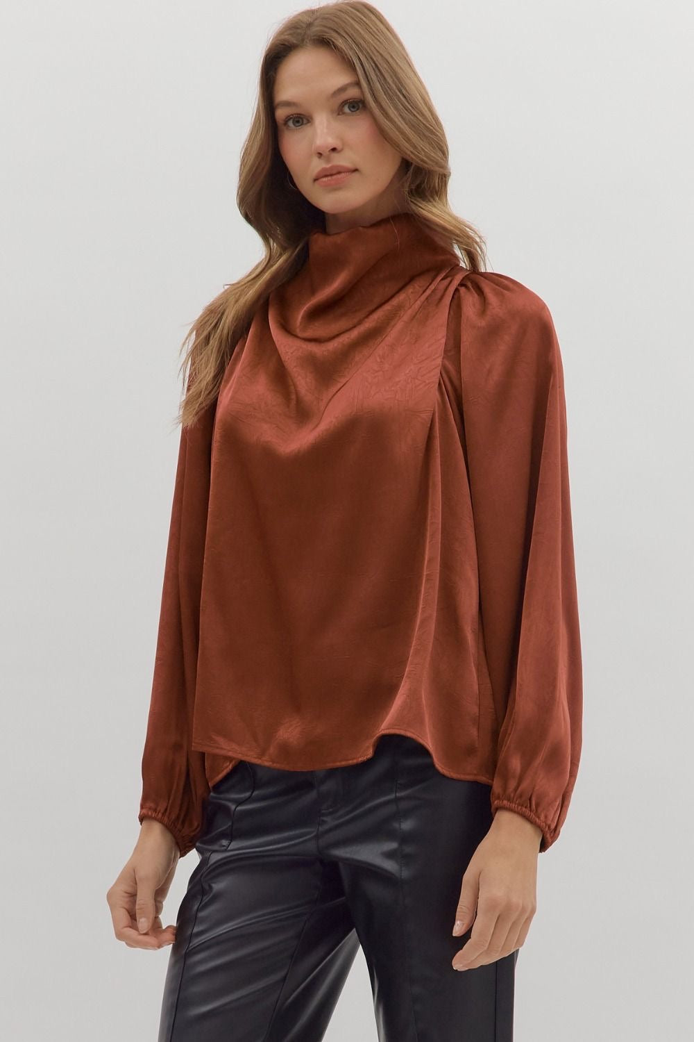 Chic in Silk Long Sleeve Top