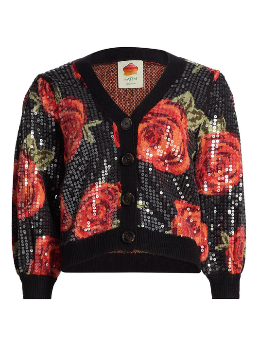 Latin Rose Sequin Cardigan