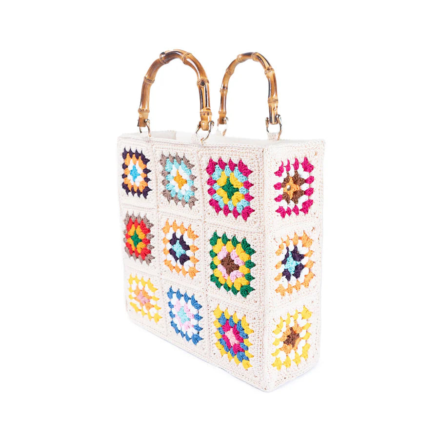 Rainbow Macrame Tote