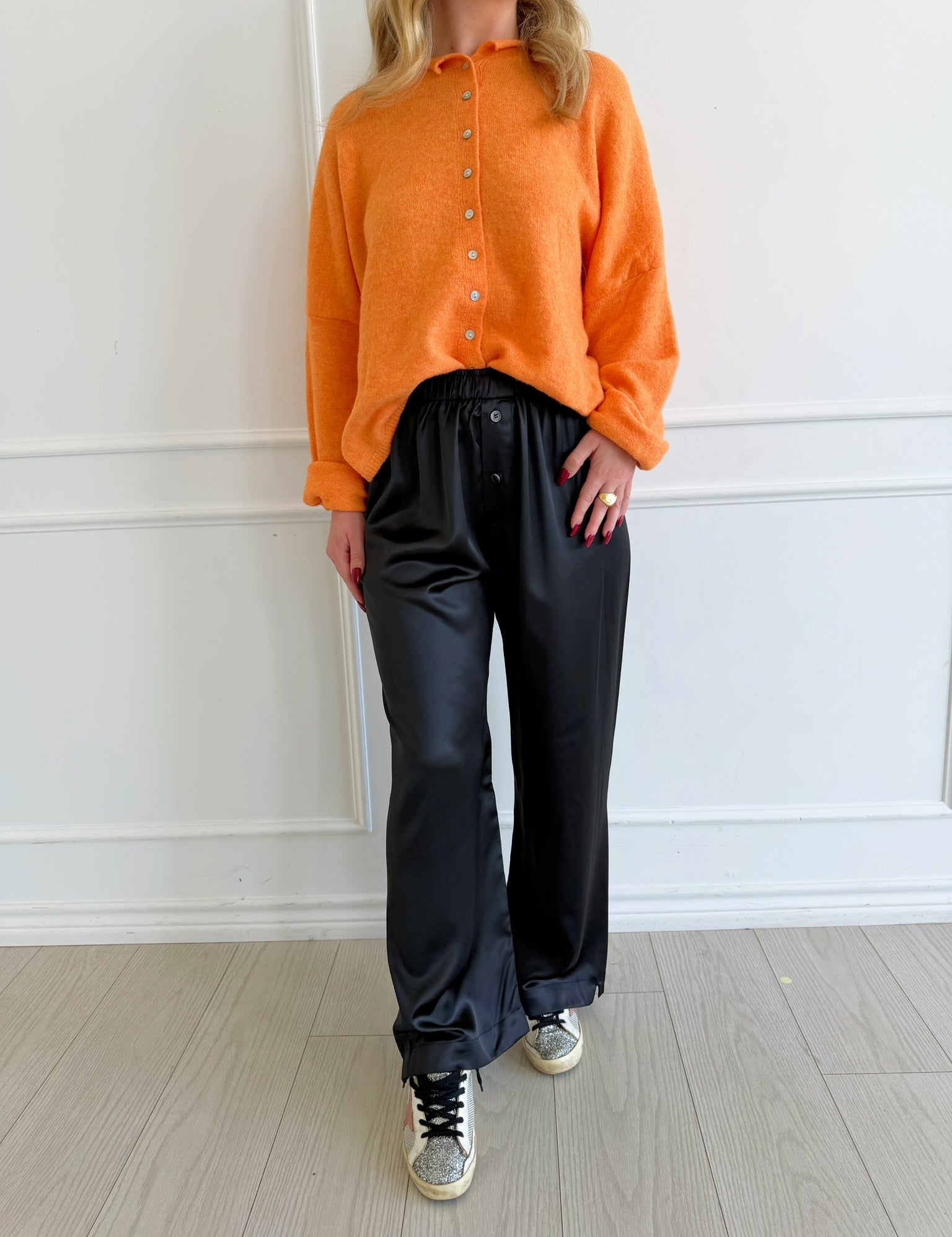 Black La Vie Satin Pants