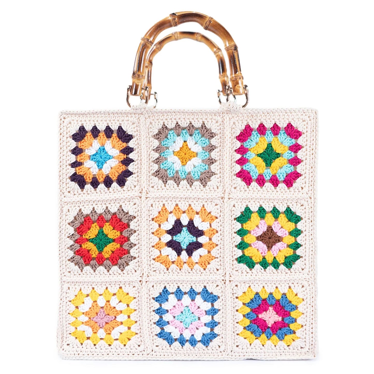 Rainbow Macrame Tote