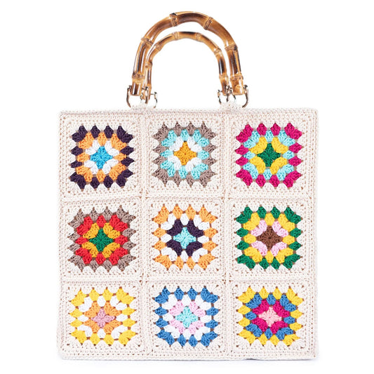 Rainbow Macrame Tote