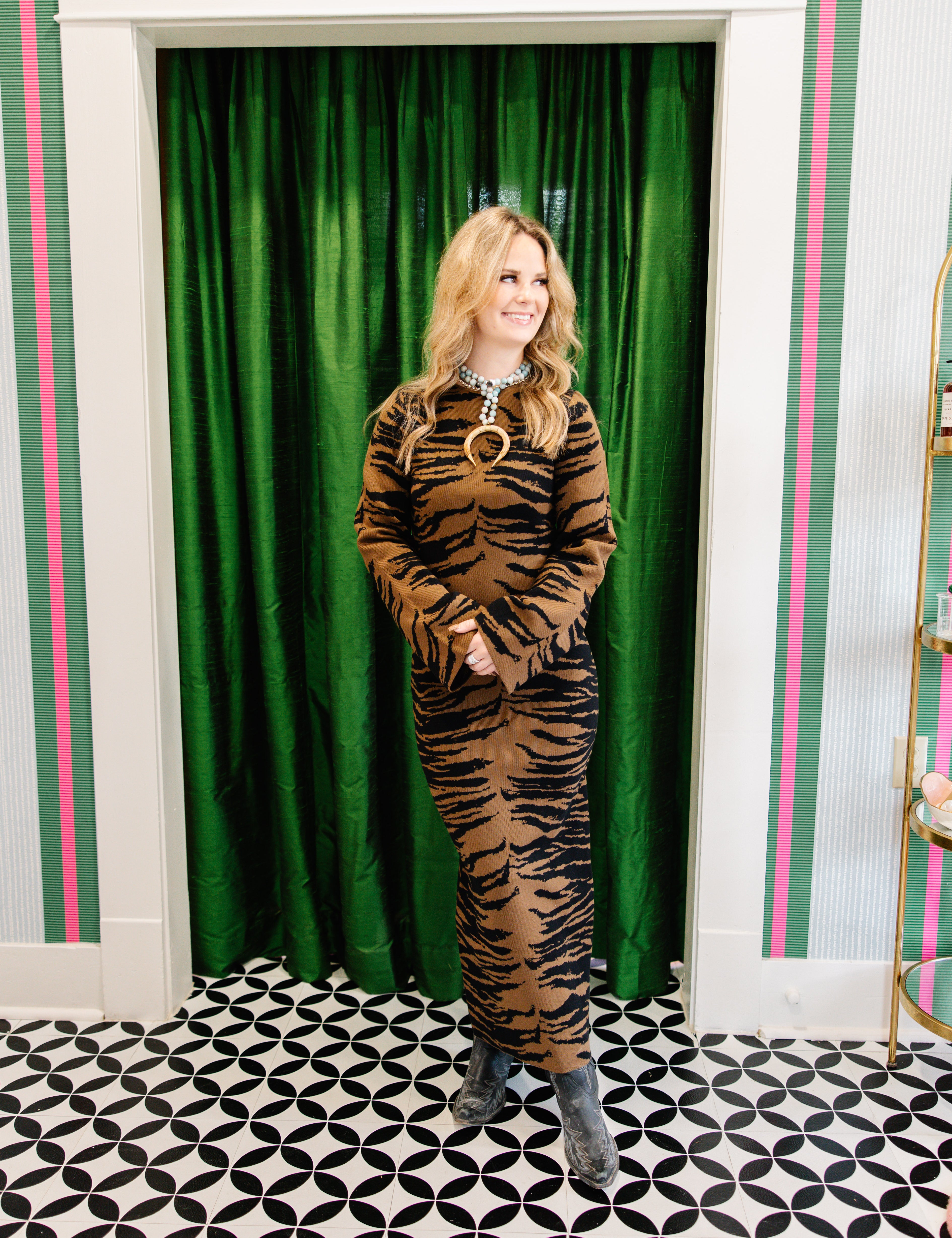 Zoi Zebra Knit Dress