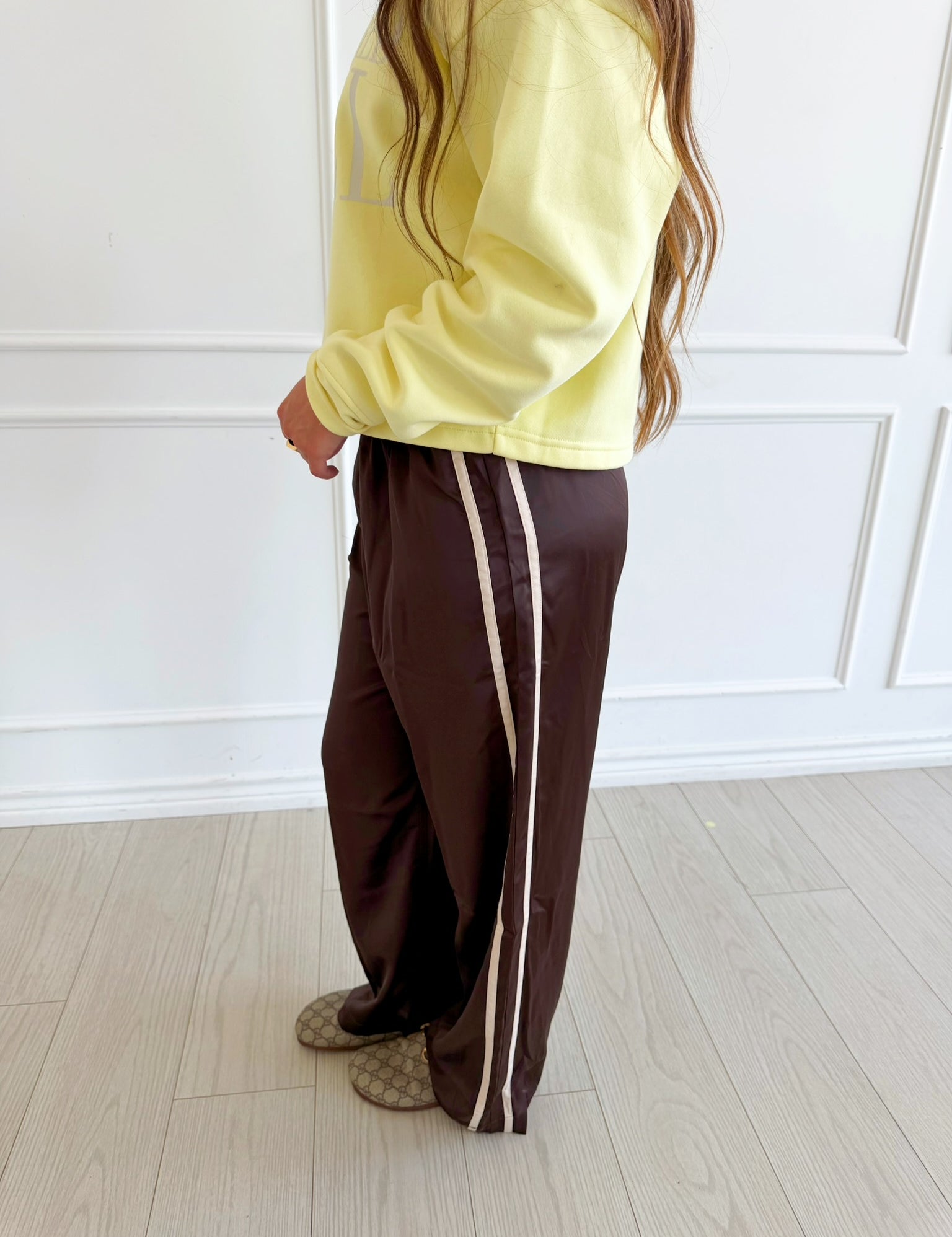 Brown La Vie Satin Pants