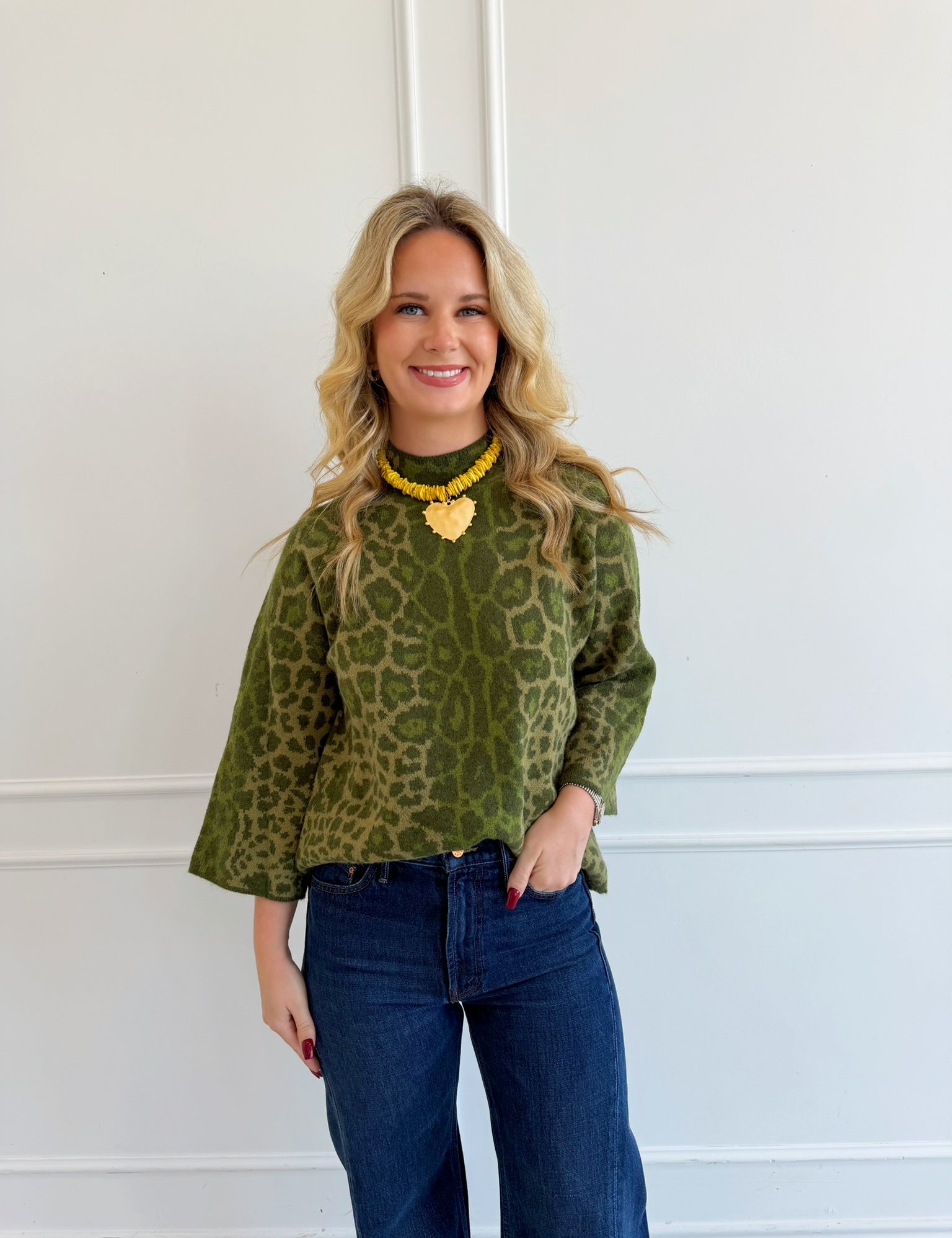 Olive Leopard Sweater