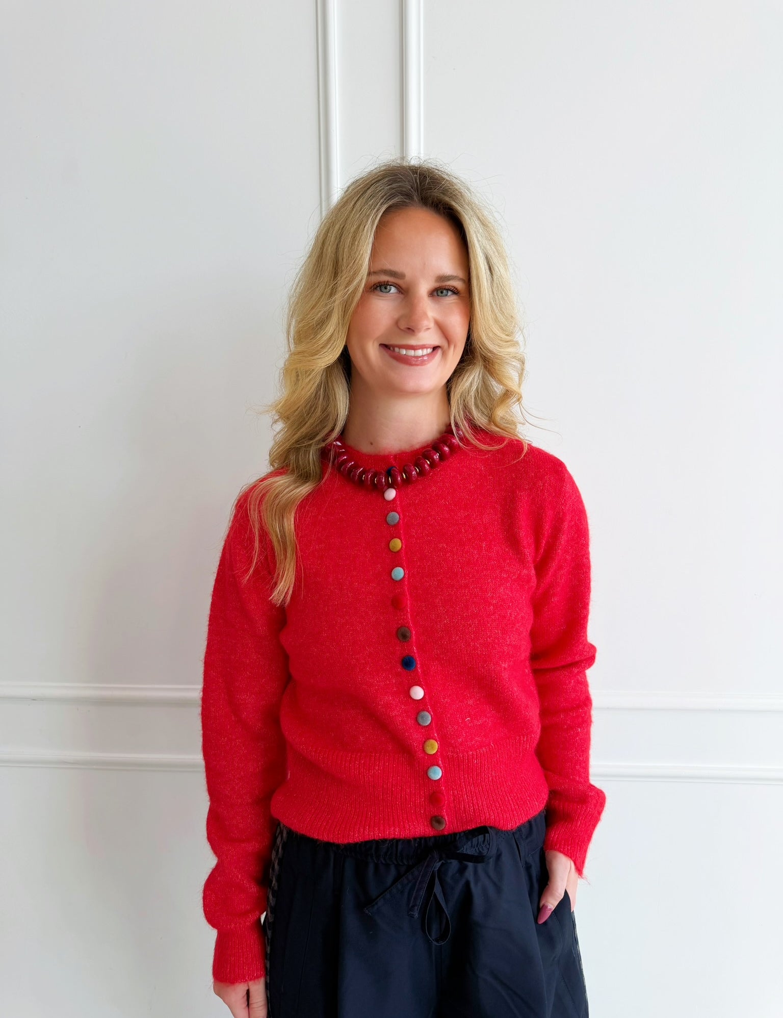 Wrapped in Red Cardigan
