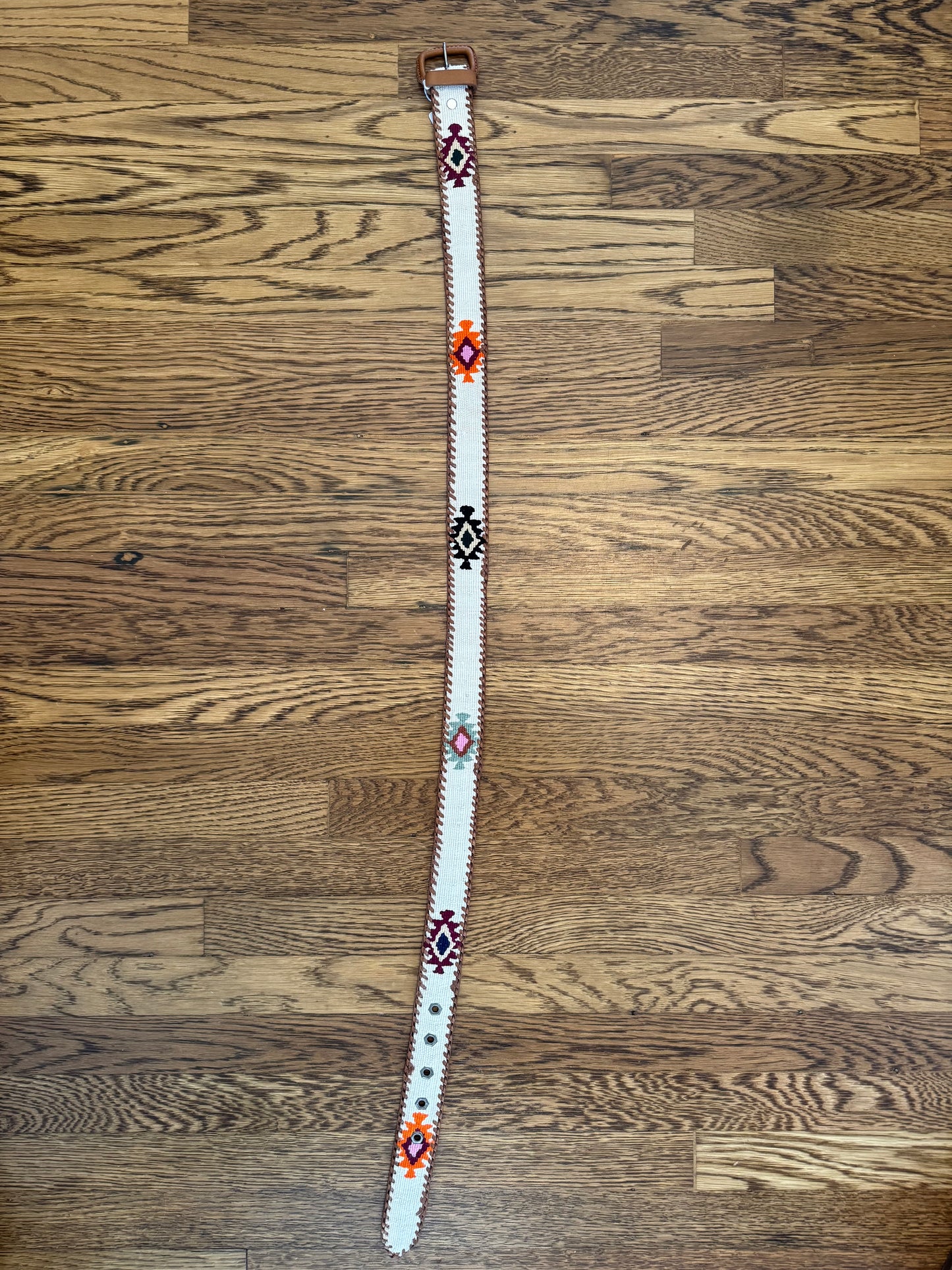 Cream Woven Belt Size 36