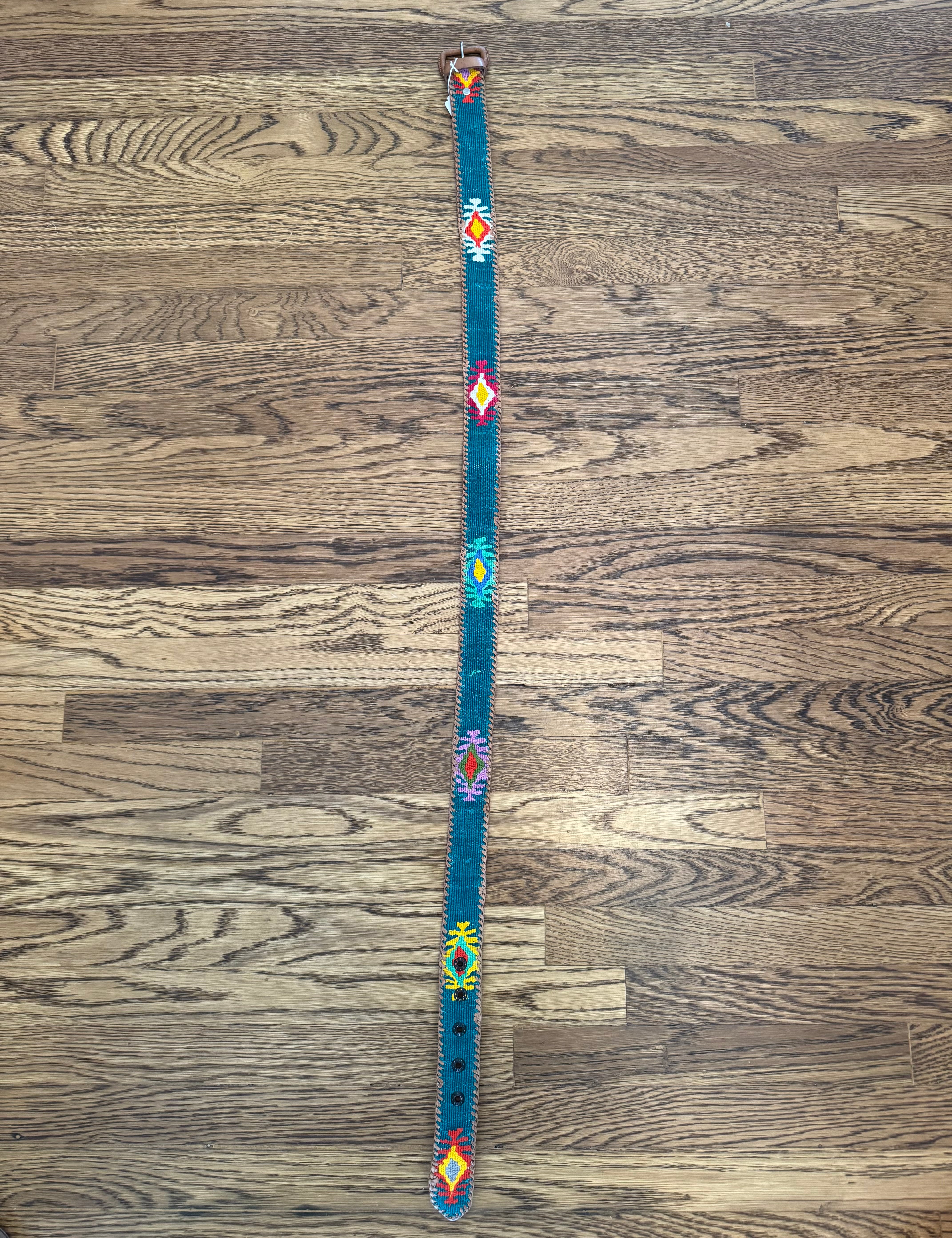 Teal Woven Belt Size 40