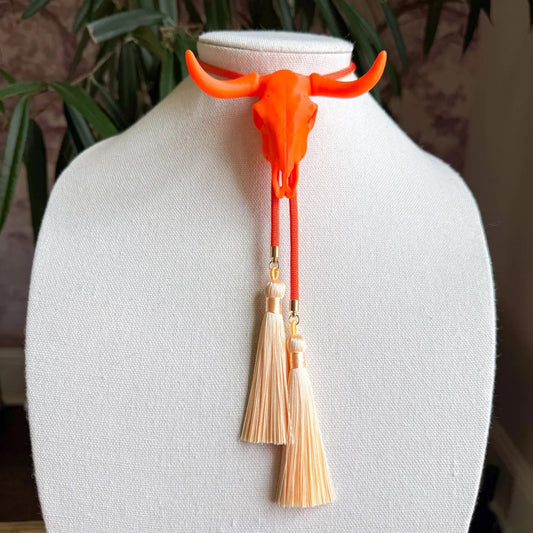 Orange Longhorn Bolo