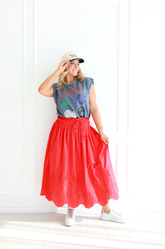 Margot Red Skirt