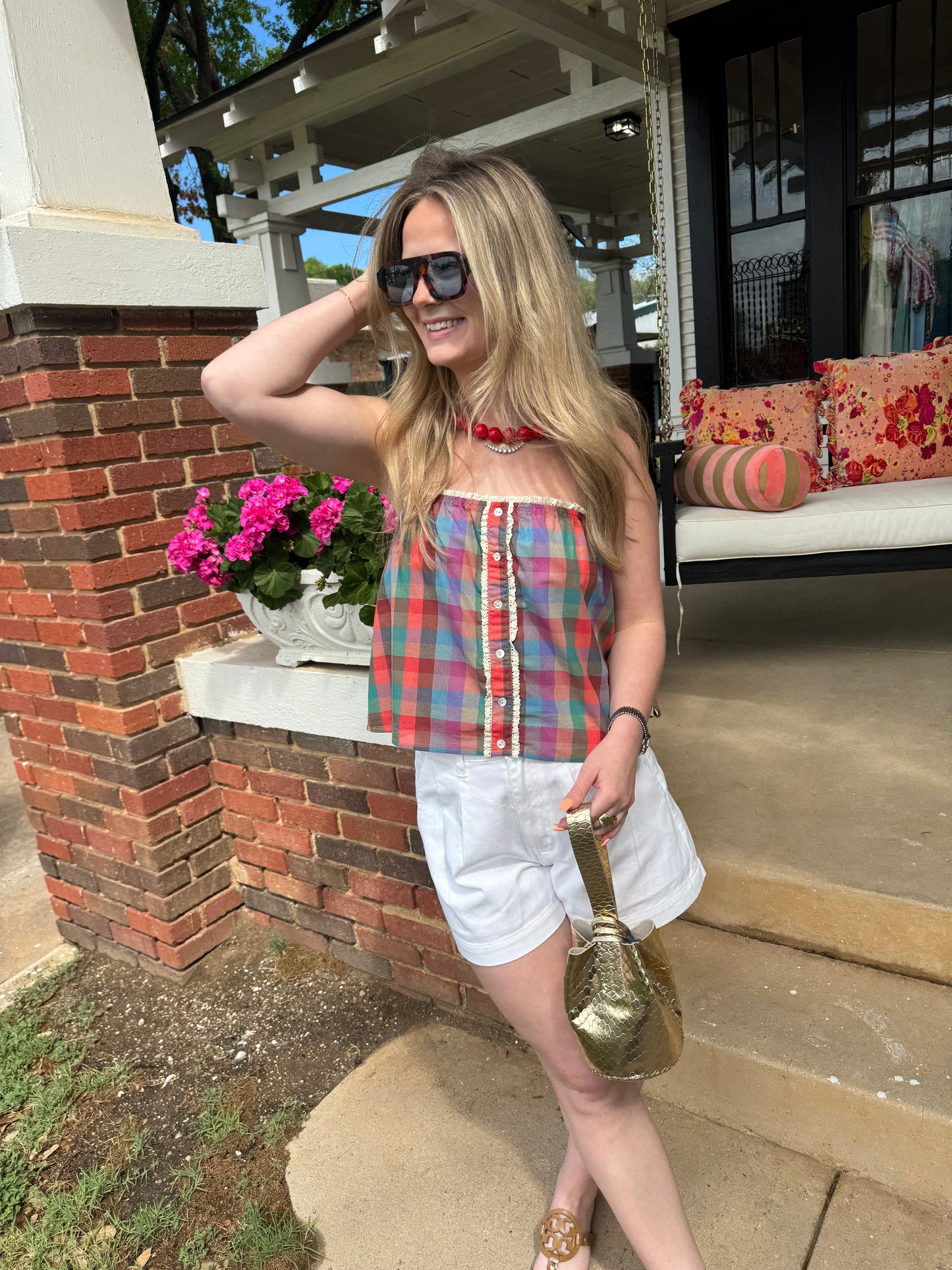 Plaid Piper Top
