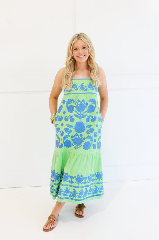 Green Landon Midi Dress
