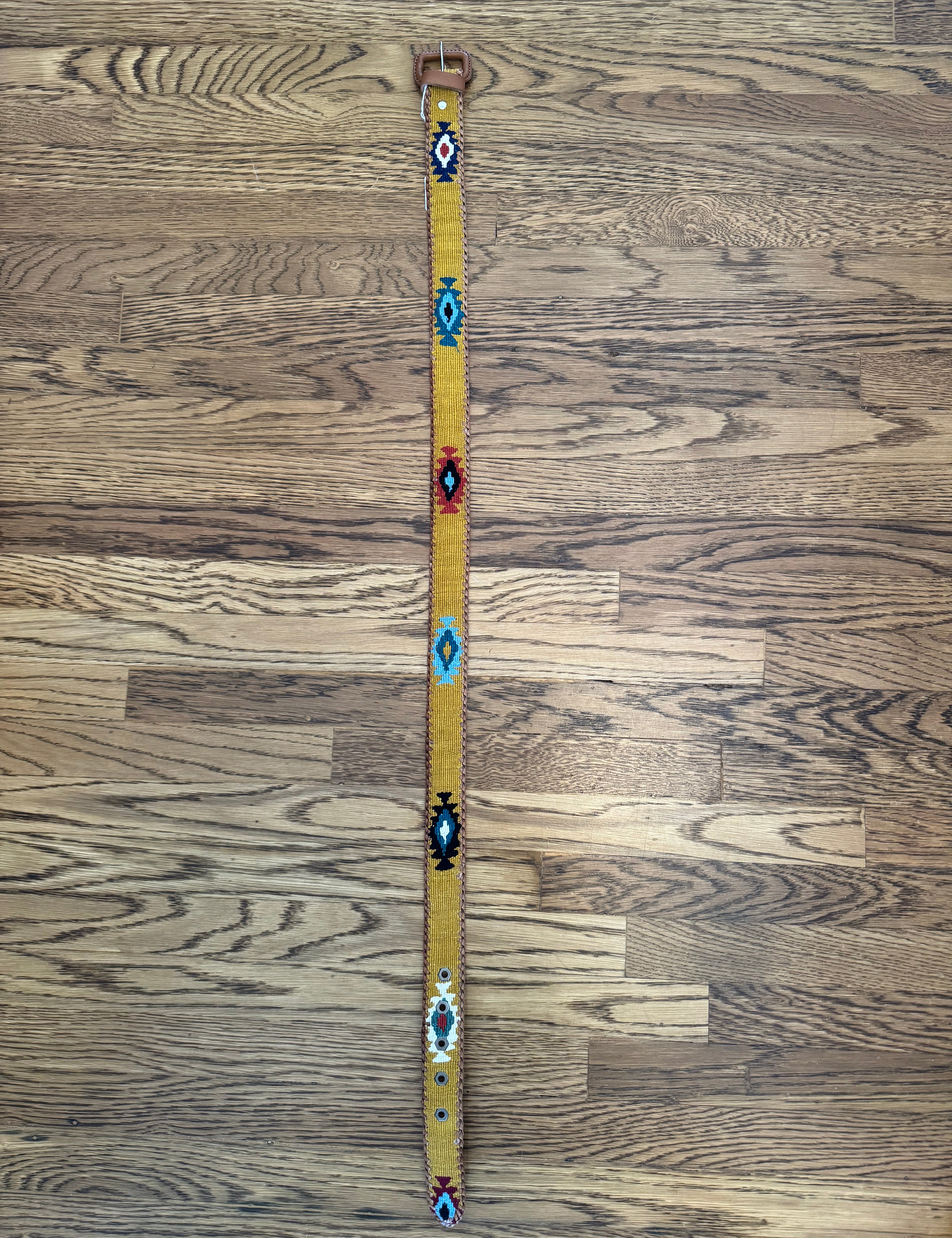 Mustard Woven Belt Size 36