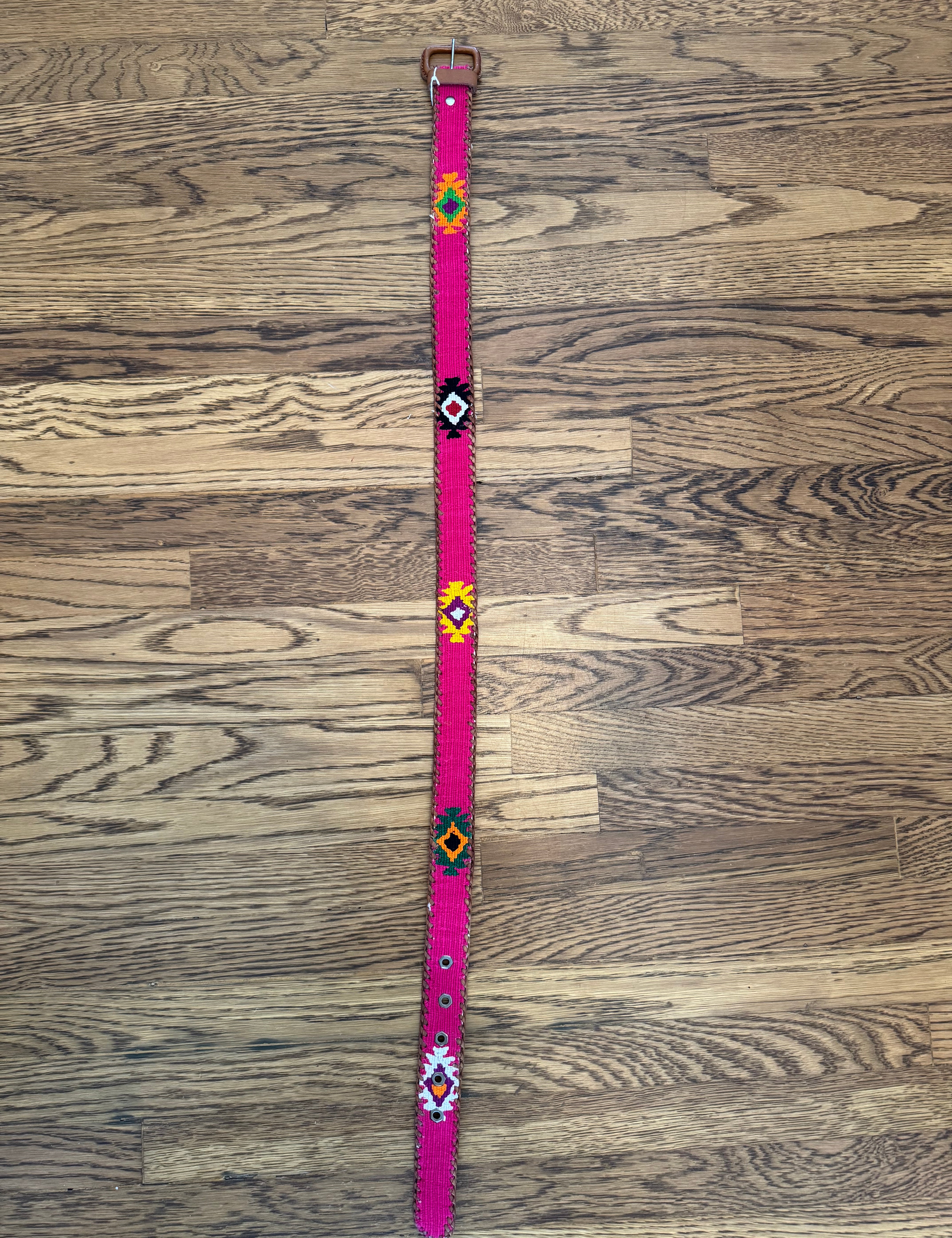 Pink Woven Belt Size 34