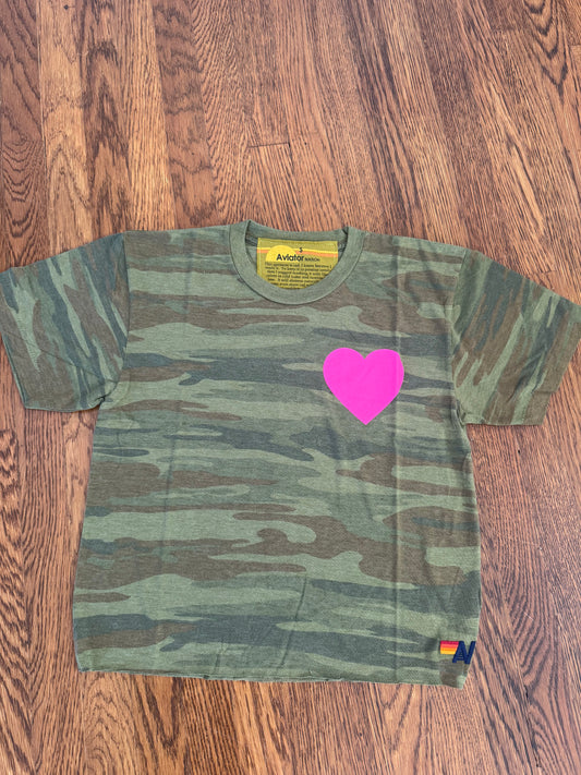 Camo Heart Boyfriend Tee