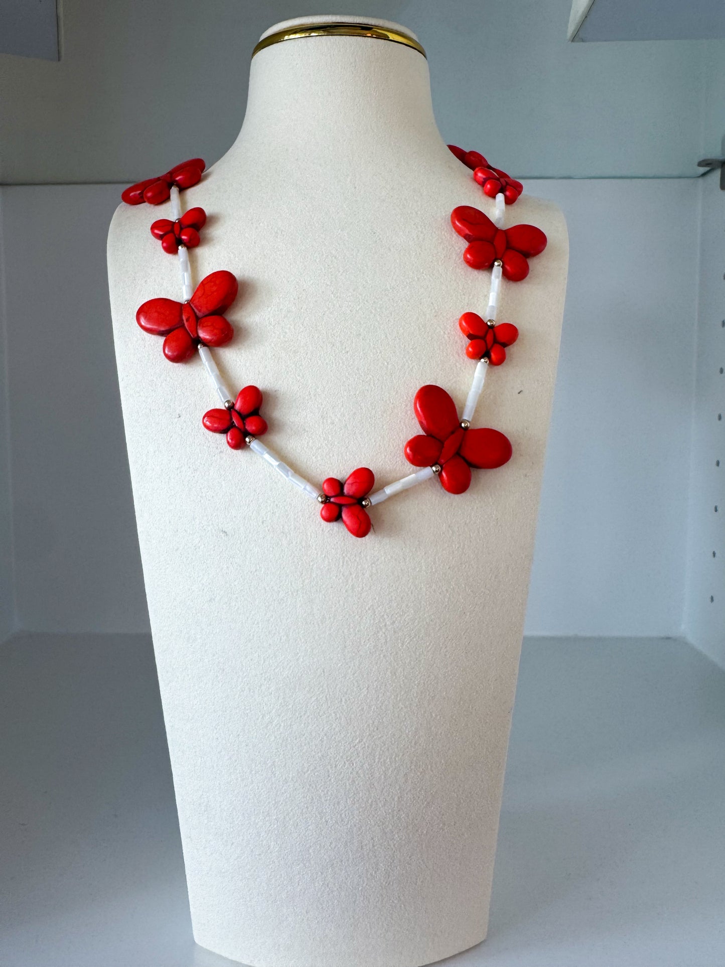 Red Butterfly Feelings Necklace