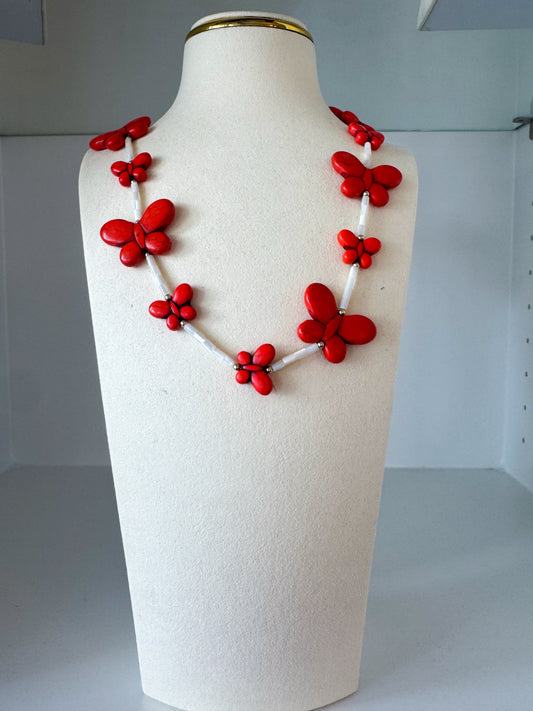 Red Butterfly Feelings Necklace