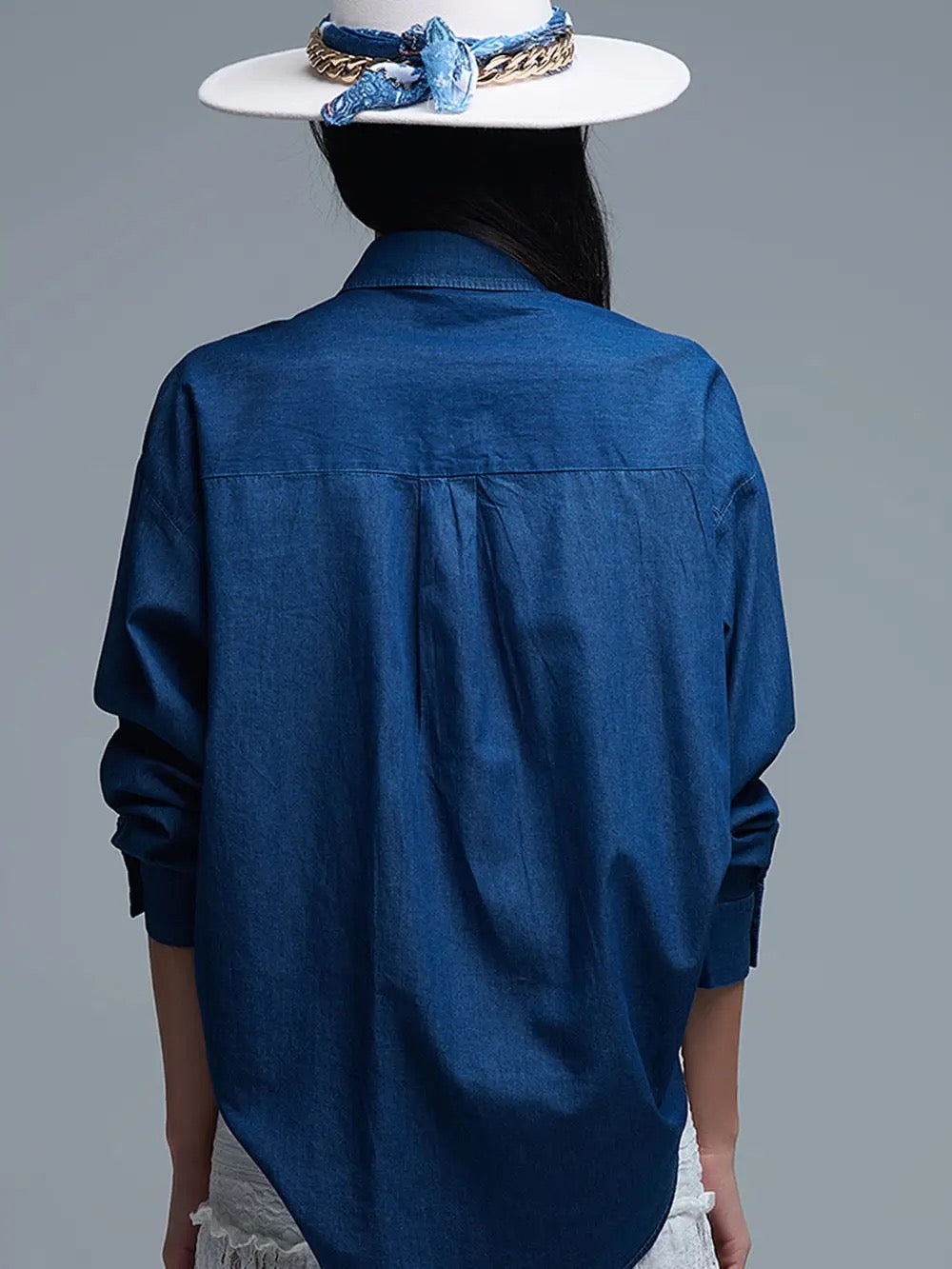 Dazed in Denim Oversized Top