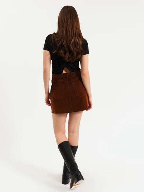 Stash Cognac Mini Skirt