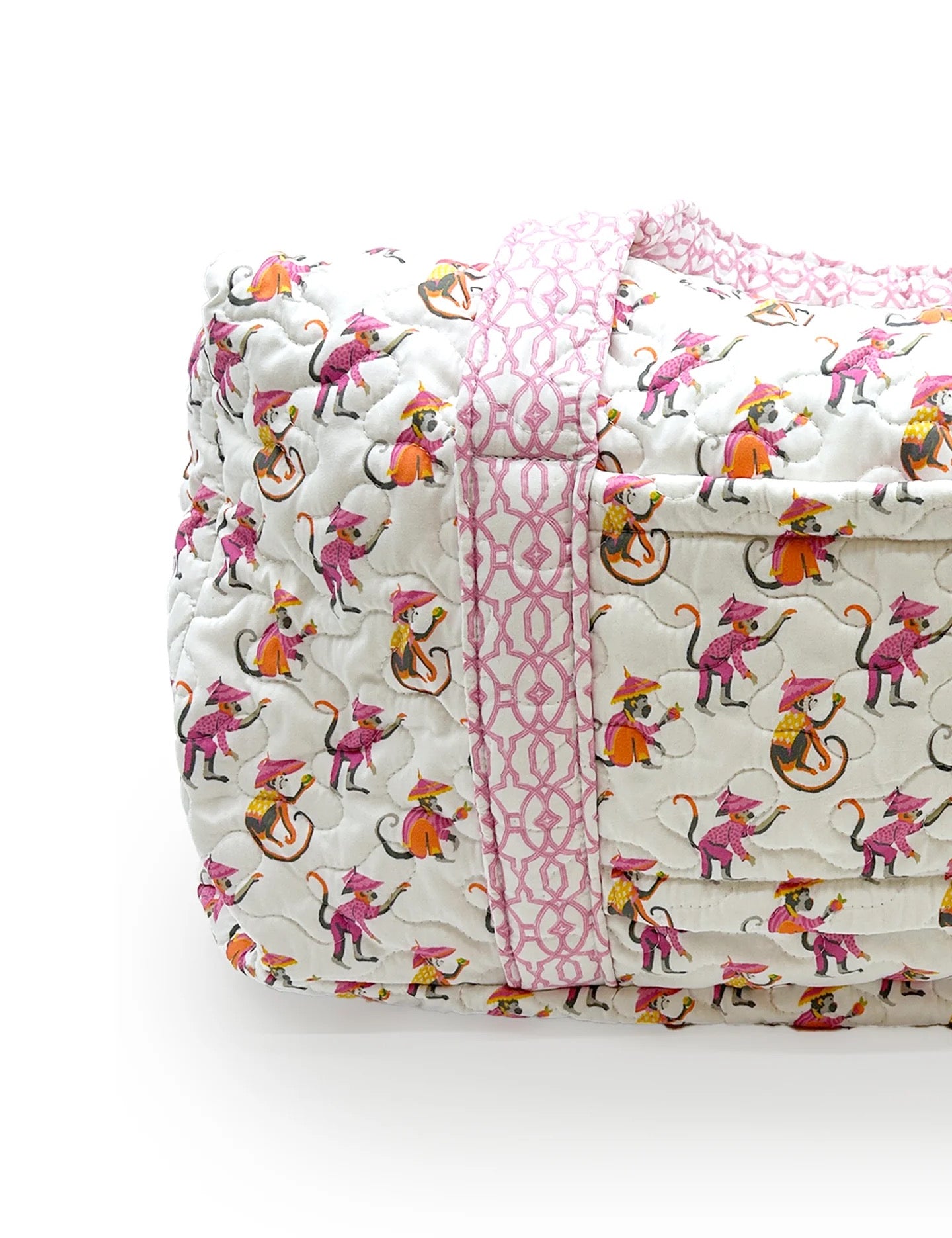 Monkey Quilted Duffle Bag