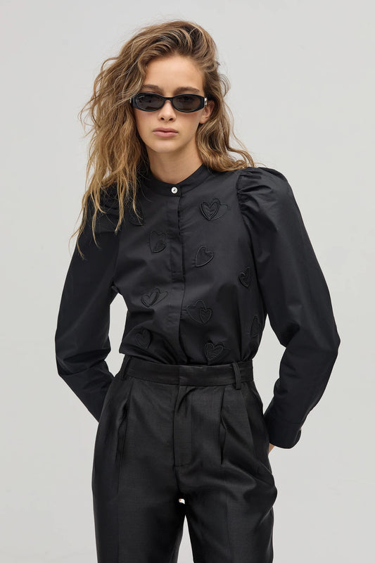 Cuore Black Poplin Shirt
