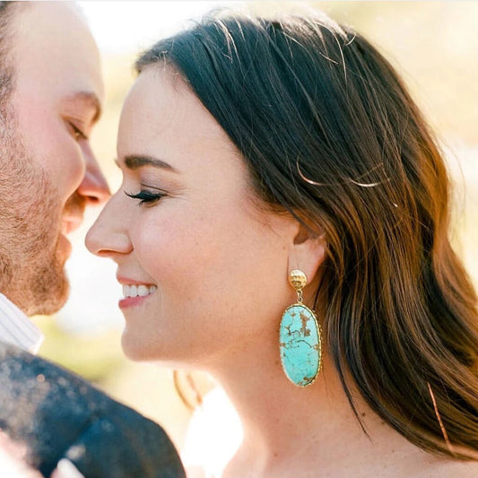 Large Turquoise Drop Earrings