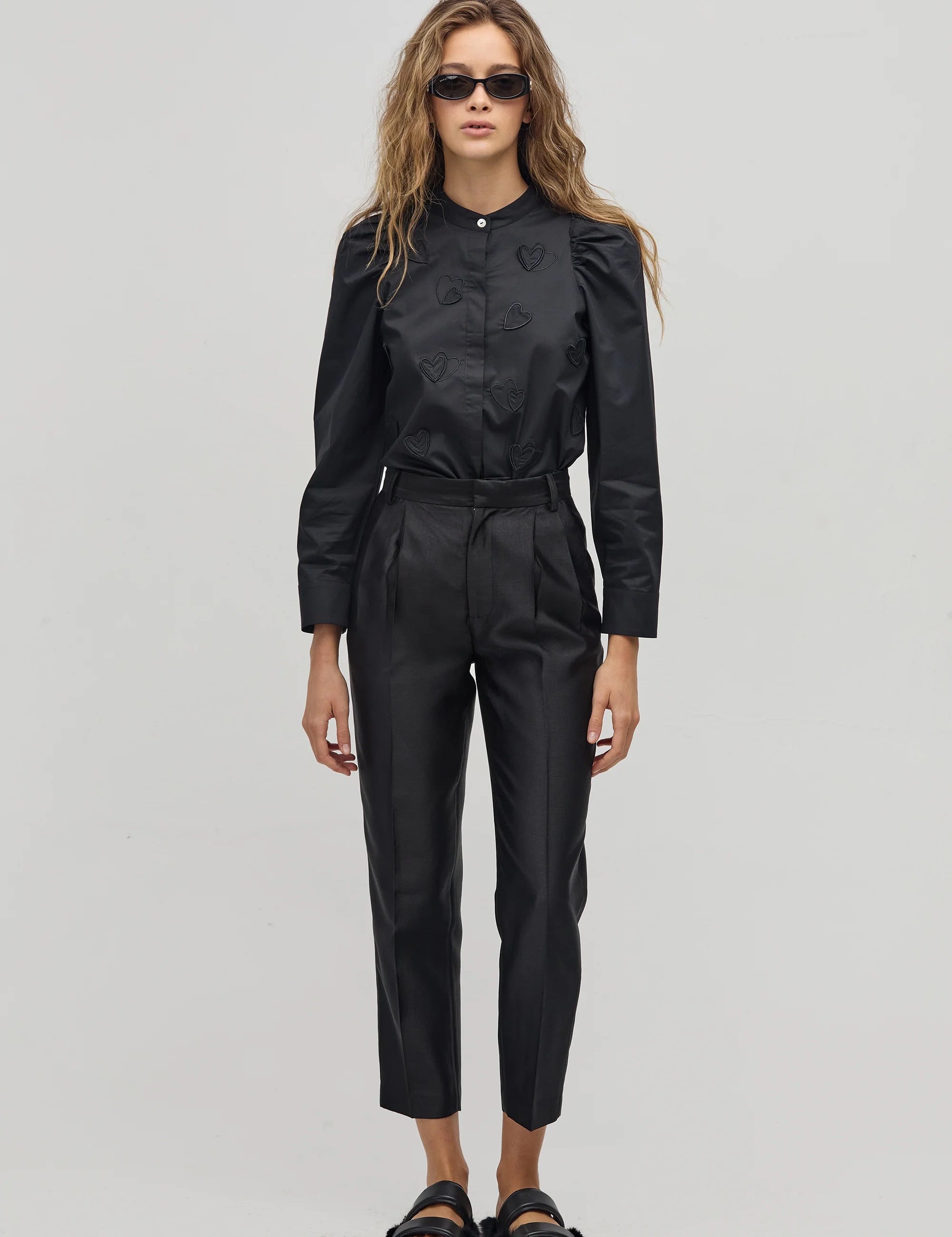 Cuore Black Poplin Shirt