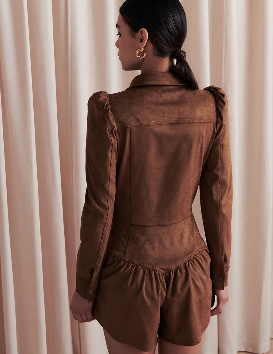 Enid Fauz Suede Romper