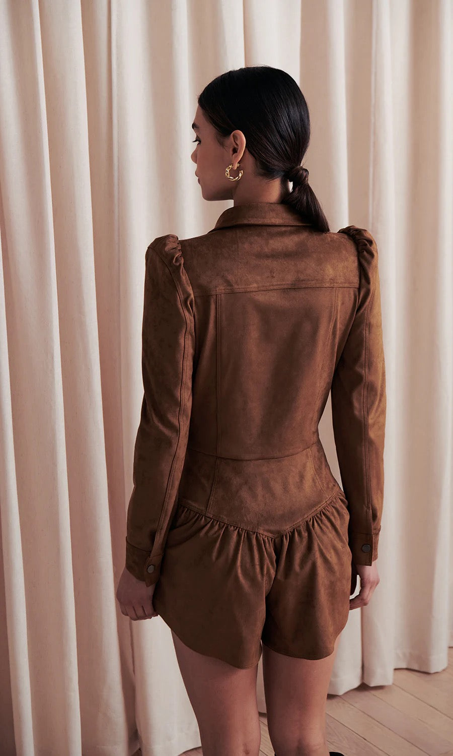 Enid Fauz Suede Romper
