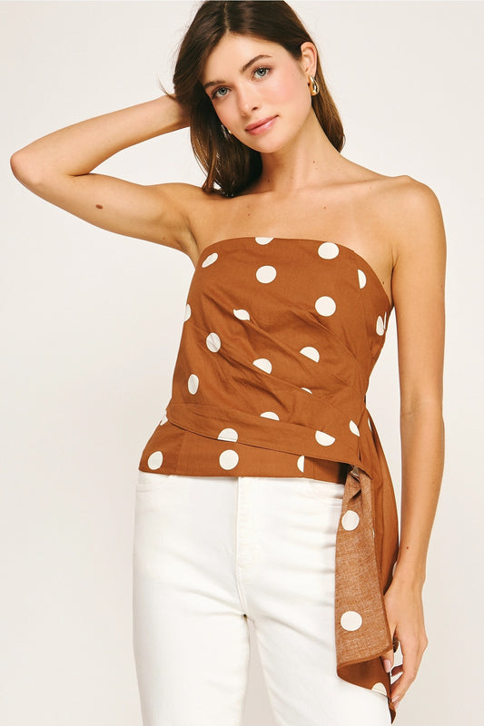 Dots for Days Strapless Top