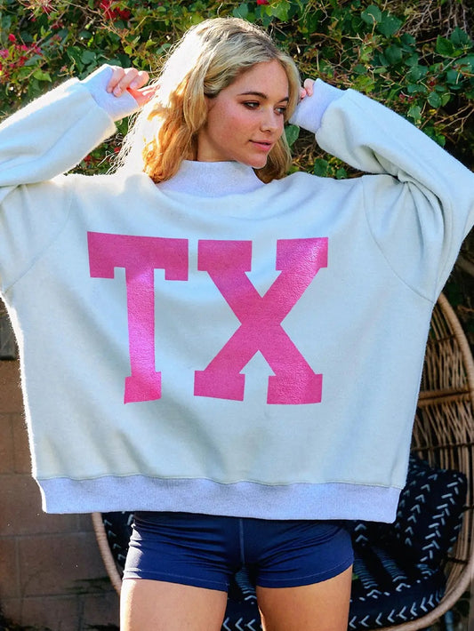 TEXAS Mock Neck Sweatshirt