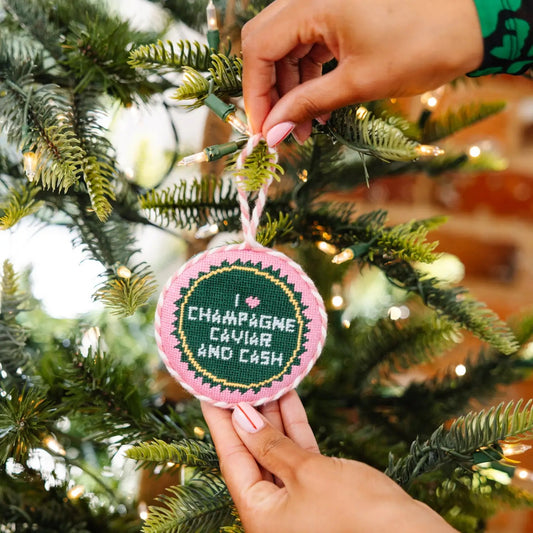 Caviar Cash Needlepoint Ornament