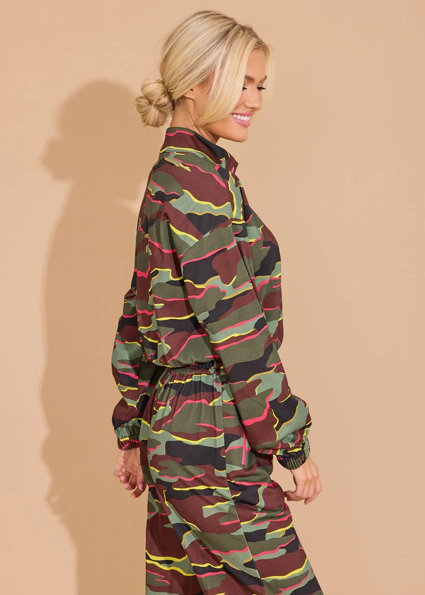 Frankine Neon Camo Top