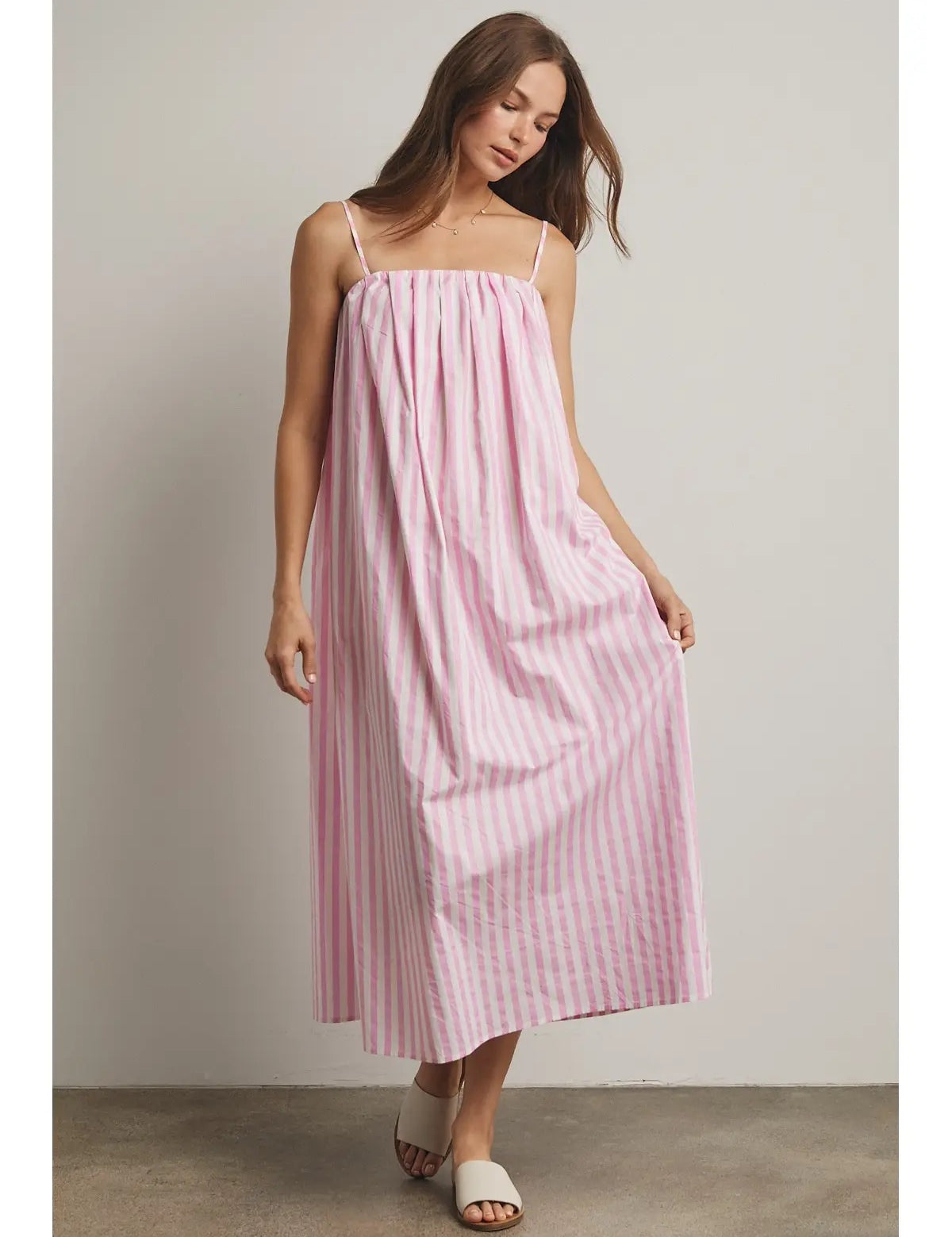 Lillian Striped Midi Dress