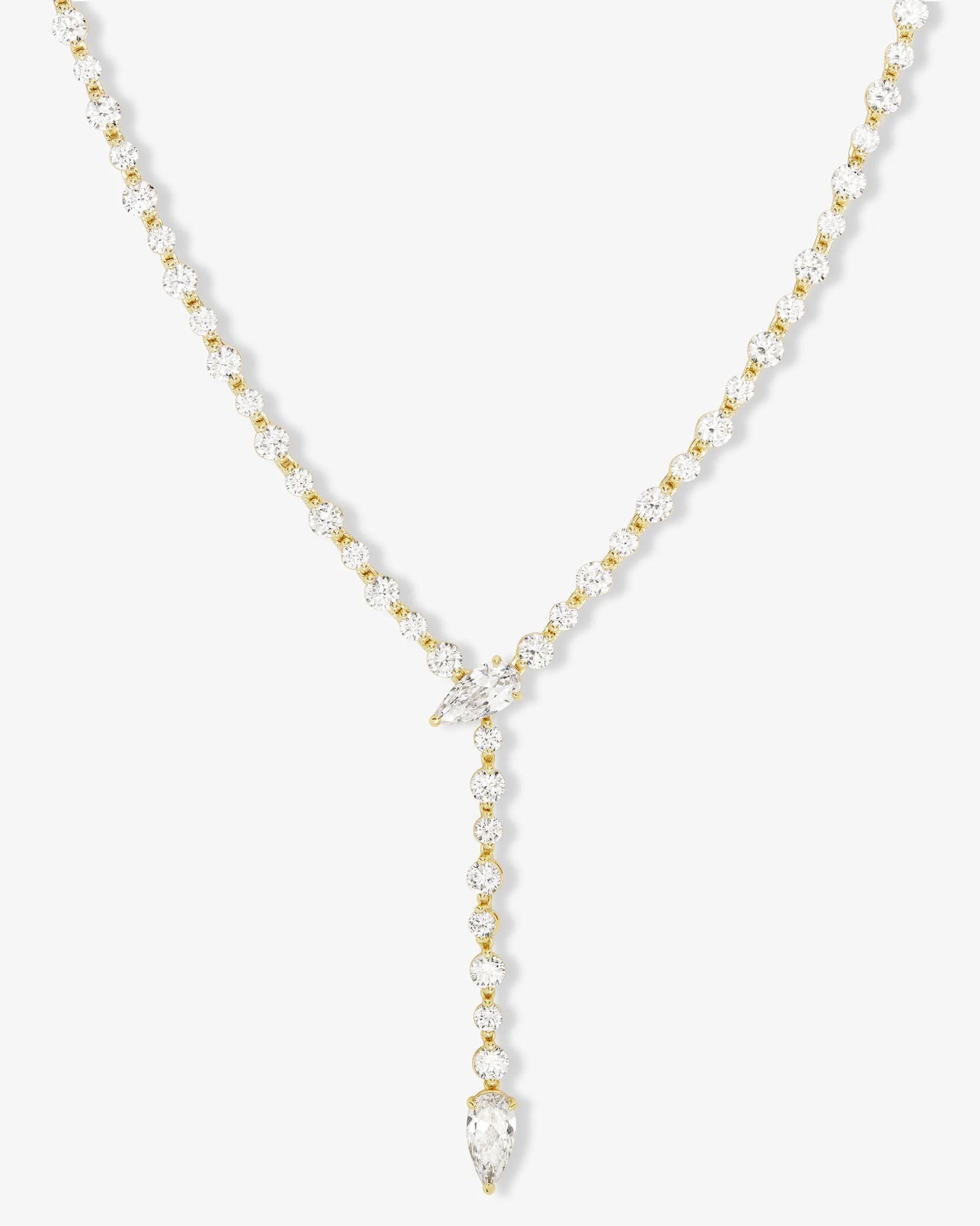She's Arrived Lariat Tennis Necklace 16"