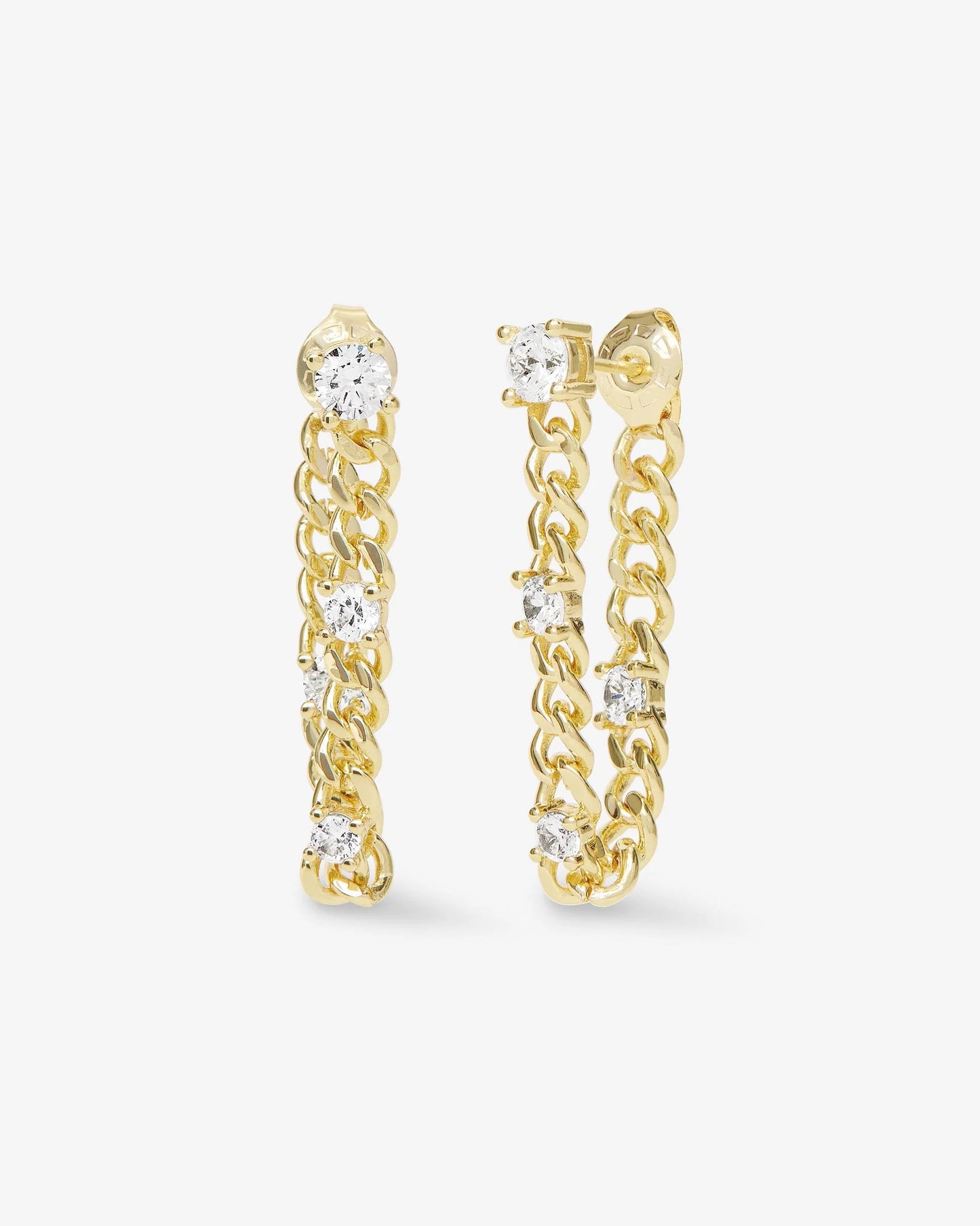 Julian Triple Diamond Soft Chain Hoops