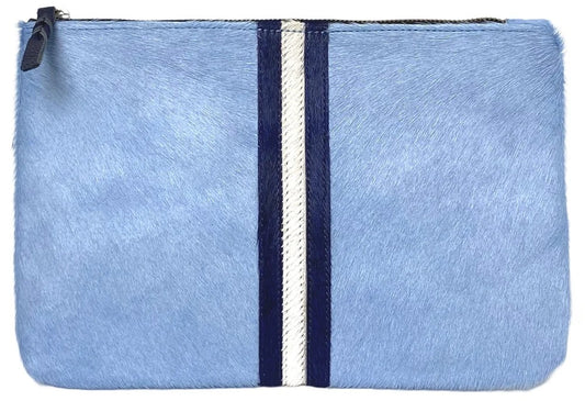 Baby Blue Hyde Stripe Clutch