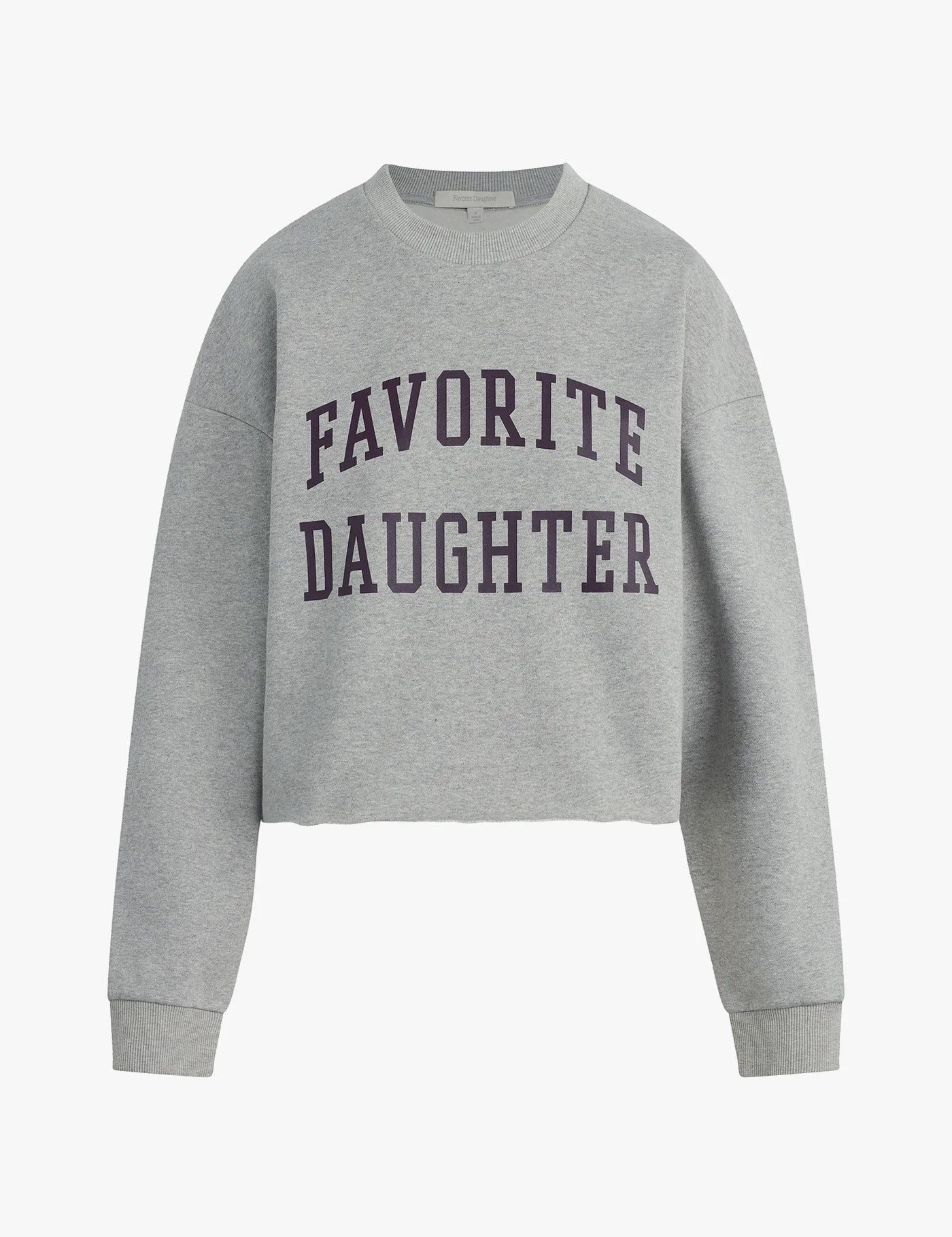 Grey Cropped Collegiate Crewneck