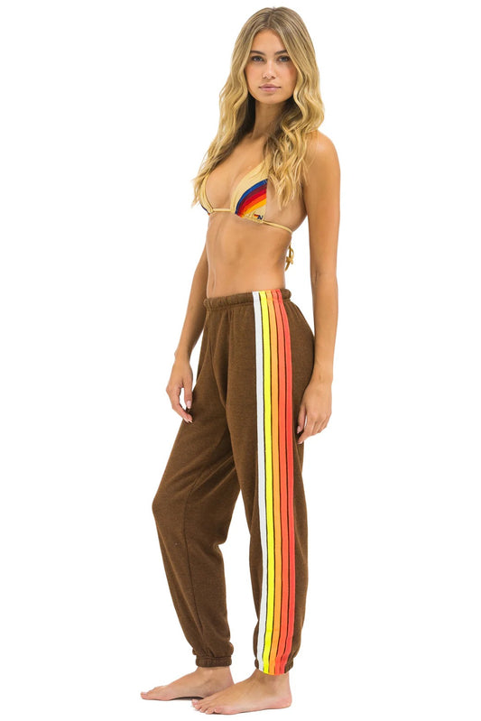 Chocolate 5 Stripe Sweatpants